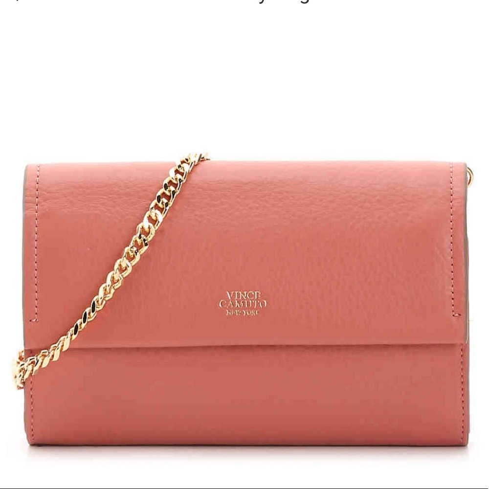 Vince Camuto Pink Zosia Leather Crossbody Wallet